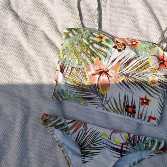 NW/OT ROXY classic retro 90’s style tropical tankini - Picture 2 of 5